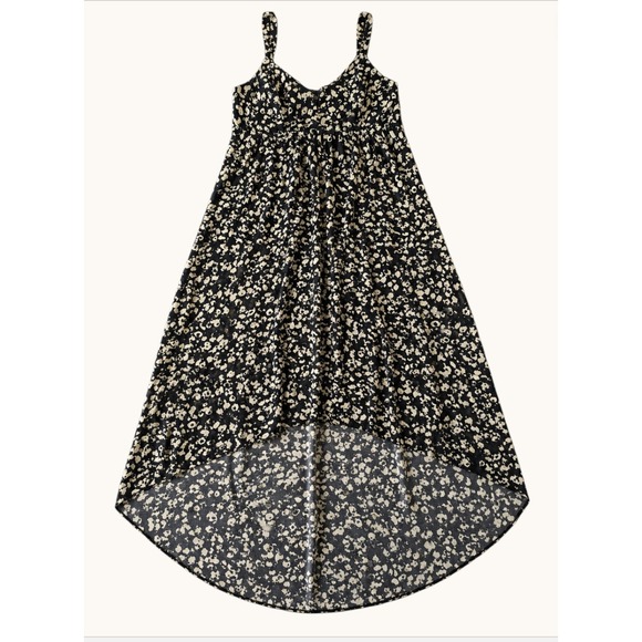 Decree Dresses & Skirts - Decree Womens Small Black Cream Floral High Low Maxi Dress V-Neck Boho Tie Back
